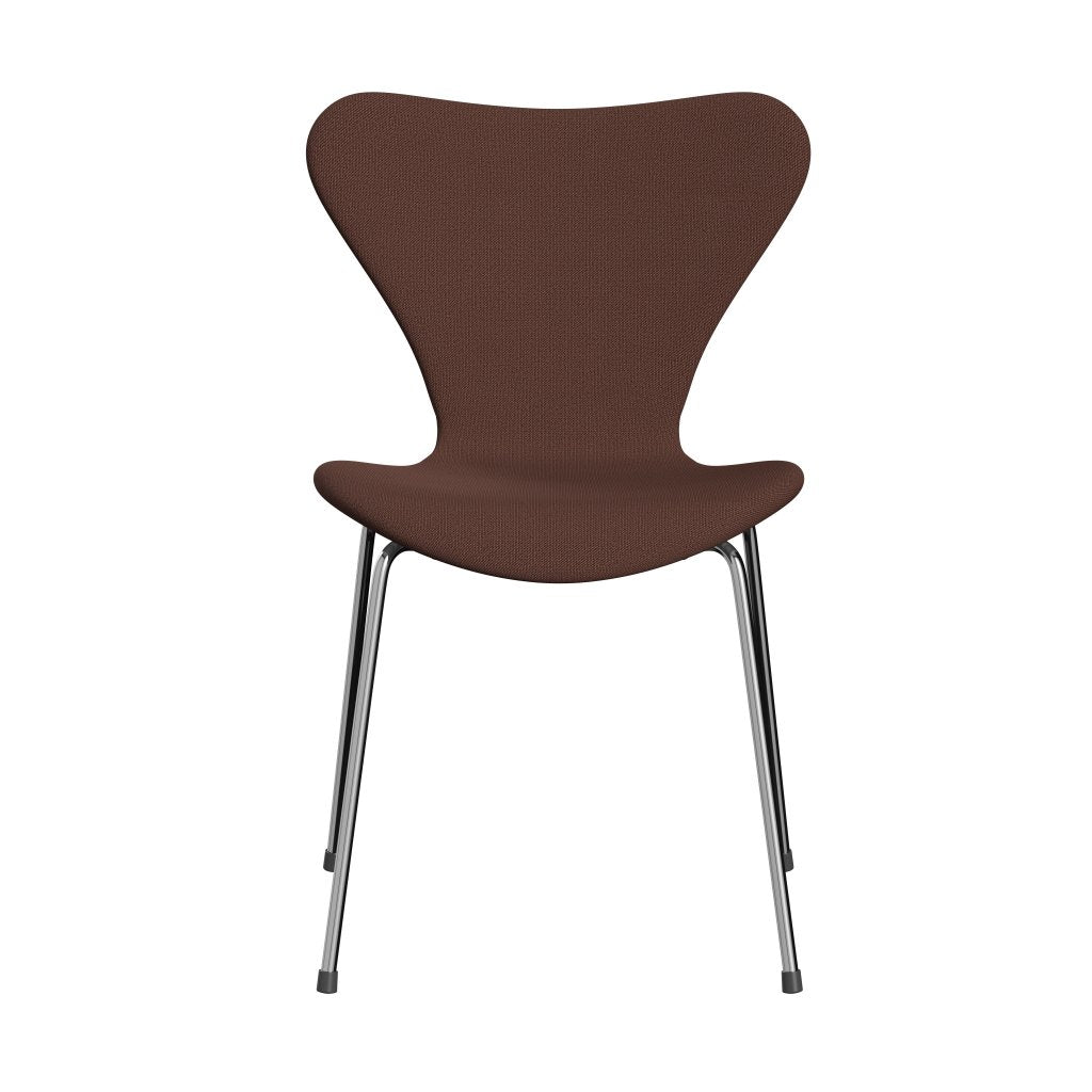 [product_category]-Fritz Hansen 3107 Chair Full Upholstery, Chrome/Capture Brown/Light Pink-Fritz Hansen-3107FU-CP7301-CST-FRI-1