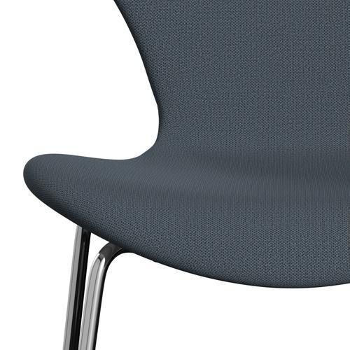 [product_category]-Fritz Hansen 3107 Chair Full Upholstery, Chrome/Capture Petrol Blue-Fritz Hansen-3107FU-CP6602-CST-FRI-6