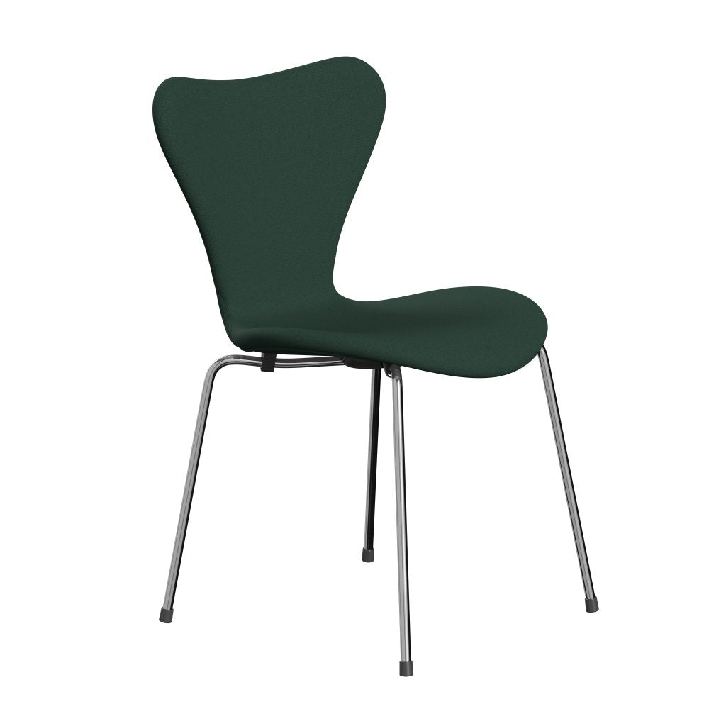 [product_category]-Fritz Hansen 3107 Chair Full Upholstery, Chrome/Christianshavn Dark Green Uni-Fritz Hansen-3107FU-CH1160-CST-FRI-2