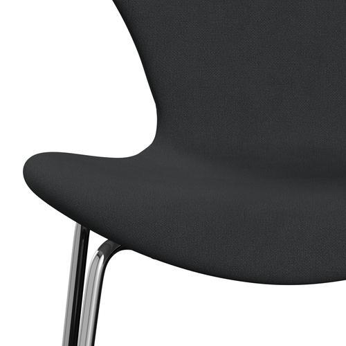 [product_category]-Fritz Hansen 3107 Chair Full Upholstery, Chrome/Christianshavn Dark Grey-Fritz Hansen-3107FU-CH1174-CST-FRI-6