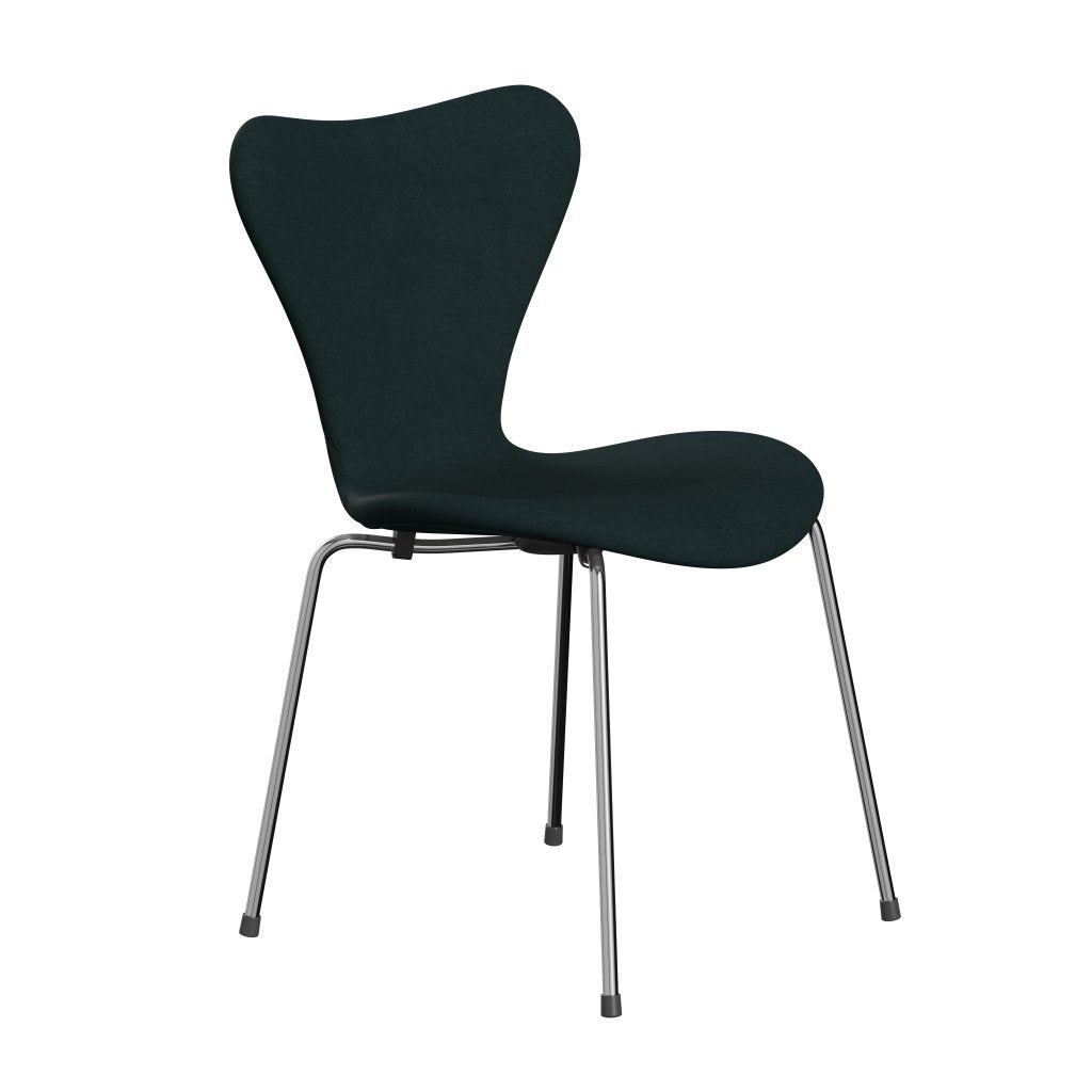 [product_category]-Fritz Hansen 3107 Chair Full Upholstery, Chrome/Divina Dark Green (Div886)-Fritz Hansen-3107FU-DIV886-CST-FRI-2