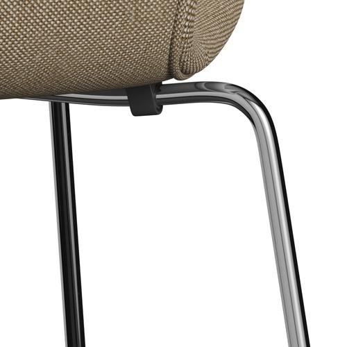 [product_category]-Fritz Hansen 3107 Chair Full Upholstery, Chrome/Hallingdal Sand Dark-Fritz Hansen-3107FU-HAL220-CST-FRI-7