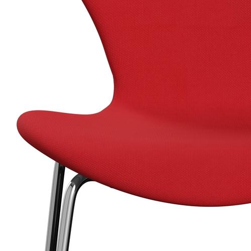 [product_category]-Fritz Hansen 3107 Chair Full Upholstery, Chrome/Steelcut Neon Red-Fritz Hansen-3107FU-STI545-CST-FRI-5