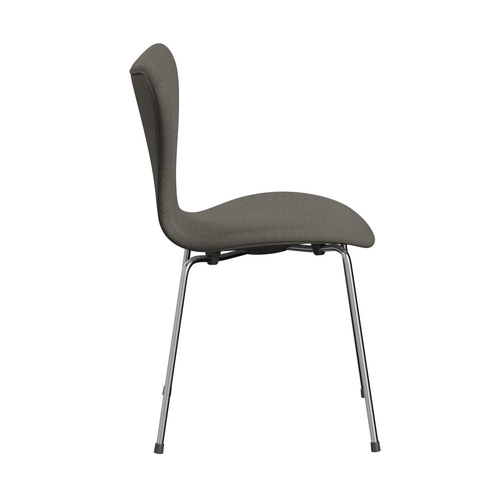 [product_category]-Fritz Hansen 3107 Chair Full Upholstery, Chrome/Steelcut Trio Light Brown-Fritz Hansen-3107FU-STR253-CST-FRI-3