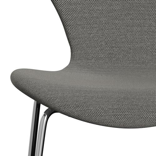 [product_category]-Fritz Hansen 3107 Chair Full Upholstery, Chrome/Steelcut Trio White/Black-Fritz Hansen-3107FU-STR124-CST-FRI-6