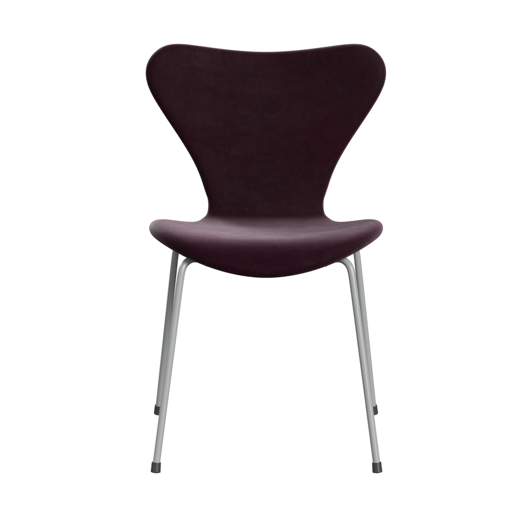 [product_category]-Fritz Hansen 3107 Chair Full Upholstery, Nine Grey/Belfast Velvet Dark Plum-Fritz Hansen-3107FU-BEL232-DRNIGR-FRI-1