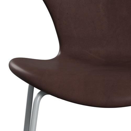 [product_category]-Fritz Hansen 3107 Chair Full Upholstery, Silver Grey/Embrace Chocolate-Fritz Hansen-3107FU-SECHOC-SIGREY-FRI-6