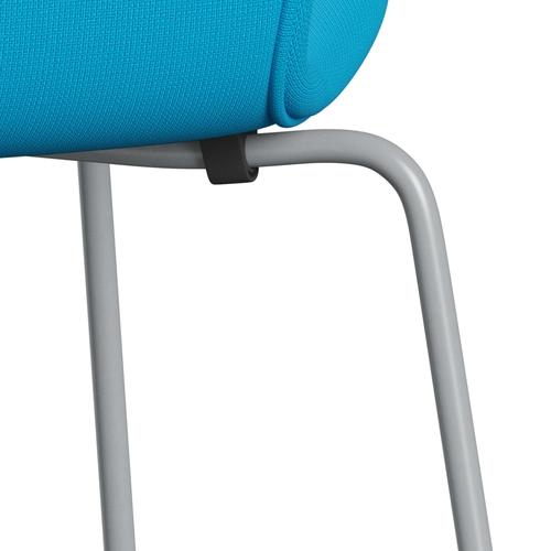 [product_category]-Fritz Hansen 3107 Chair Full Upholstery, Silver Grey/Fame Warm Turquoise-Fritz Hansen-3107FU-F66133-SIGREY-FRI-7