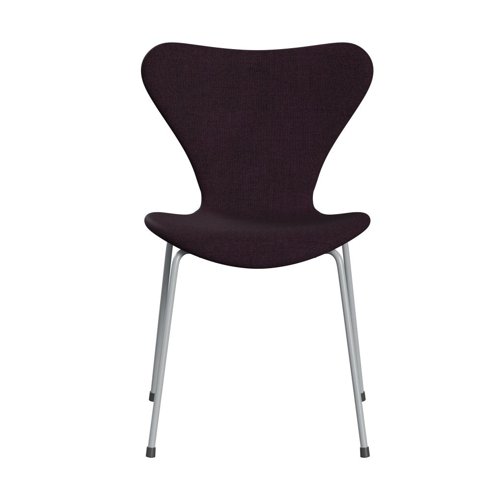 [product_category]-Fritz Hansen 3107 Chair Full Upholstery, Silver Grey/Remix Aubergine (Rem692)-Fritz Hansen-3107FU-REM692-SIGREY-FRI-1