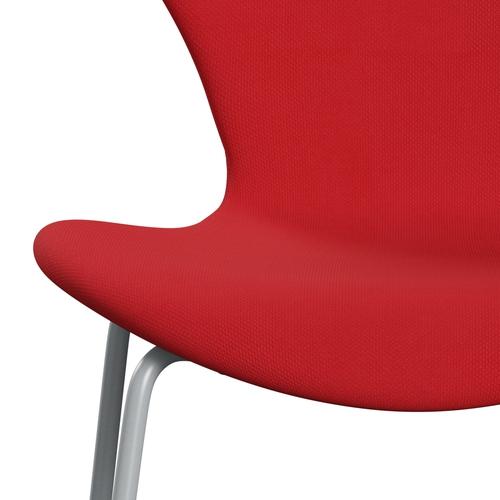 [product_category]-Fritz Hansen 3107 Chair Full Upholstery, Silver Grey/Steelcut Neon Red-Fritz Hansen-3107FU-STI545-SIGREY-FRI-5