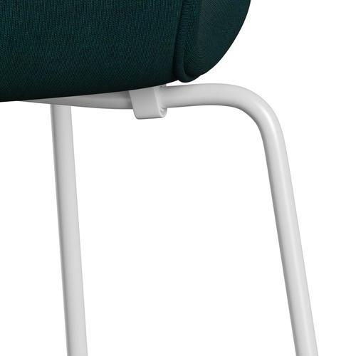 [product_category]-Fritz Hansen 3107 Chair Full Upholstery, White/Canvas Dark Blue/Green-Fritz Hansen-3107FU-CA0984-DRWH-FRI-7