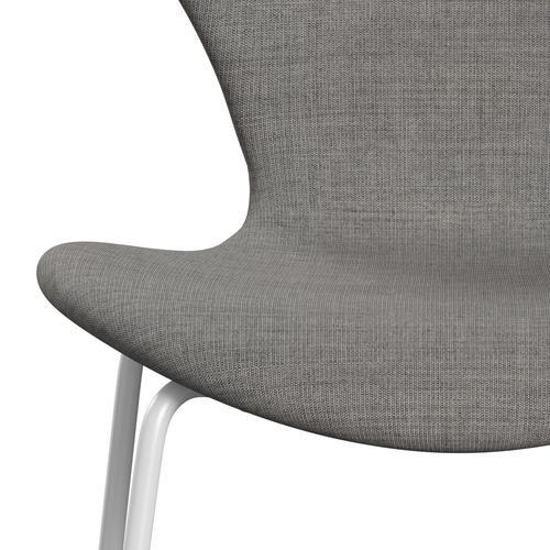 [product_category]-Fritz Hansen 3107 Chair Full Upholstery, White/Canvas Light Grey-Fritz Hansen-3107FU-CA0124-DRWH-FRI-6