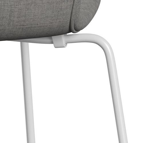 [product_category]-Fritz Hansen 3107 Chair Full Upholstery, White/Canvas Light Grey-Fritz Hansen-3107FU-CA0124-DRWH-FRI-7