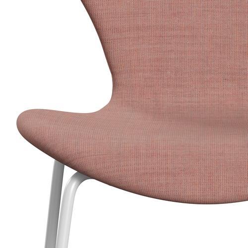 [product_category]-Fritz Hansen 3107 Chair Full Upholstery, White/Canvas Pale Pink-Fritz Hansen-3107FU-CA0614-DRWH-FRI-6