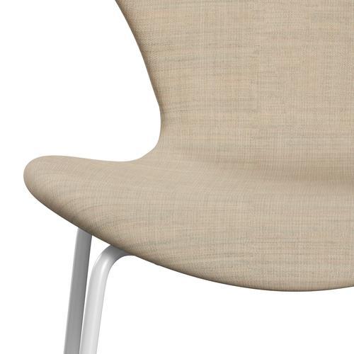 [product_category]-Fritz Hansen 3107 Chair Full Upholstery, White/Canvas Sand Light-Fritz Hansen-3107FU-CA0216-DRWH-FRI-6