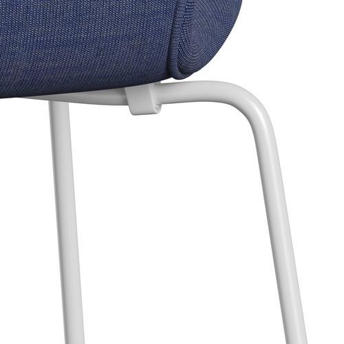 [product_category]-Fritz Hansen 3107 Chair Full Upholstery, White/Canvas Washed Blue-Fritz Hansen-3107FU-CA0726-DRWH-FRI-7