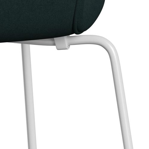 [product_category]-Fritz Hansen 3107 Chair Full Upholstery, White/Divina Dark Green (Div886)-Fritz Hansen-3107FU-DIV886-DRWH-FRI-7