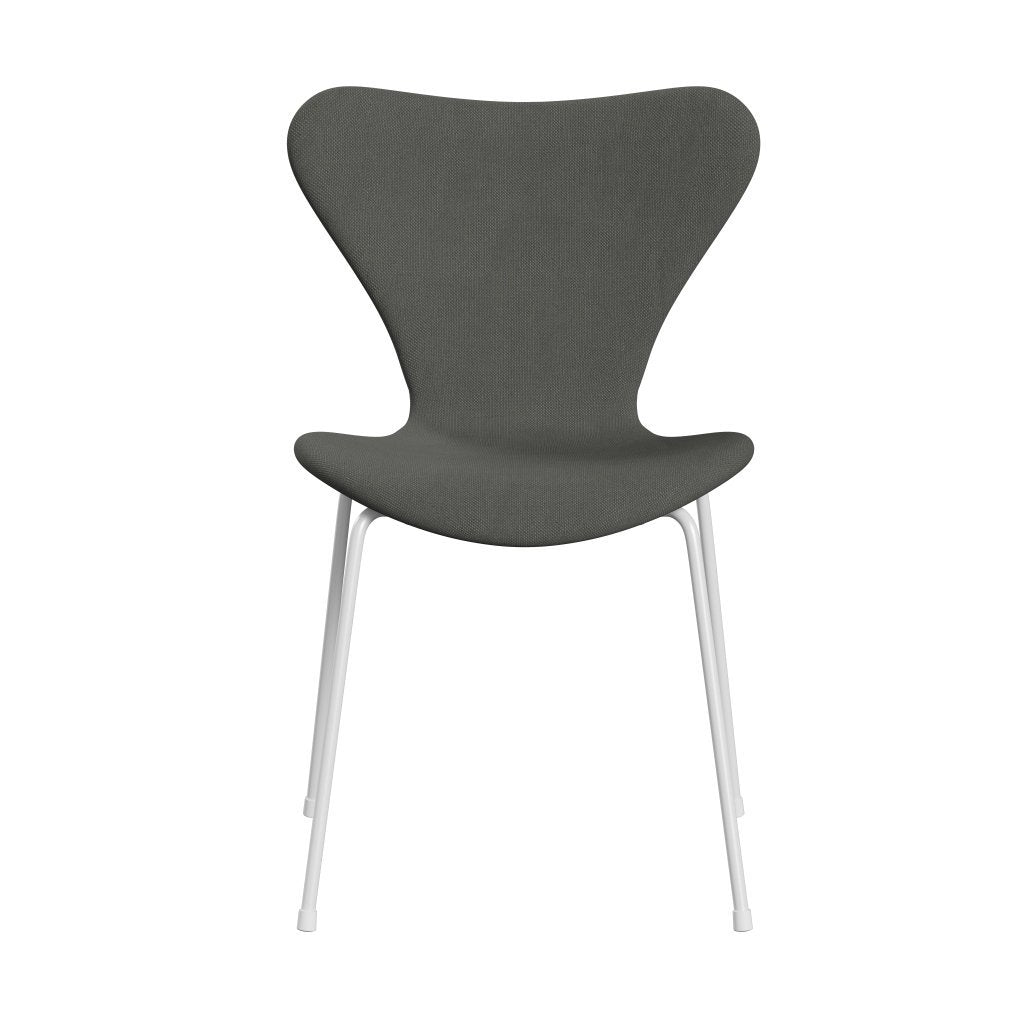 [product_category]-Fritz Hansen 3107 Chair Full Upholstery, White/Steelcut Grey-Fritz Hansen-3107FU-STI160-DRWH-FRI-1