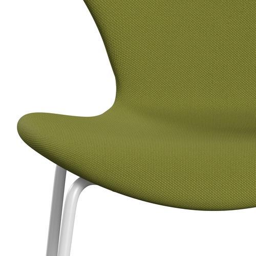 [product_category]-Fritz Hansen 3107 Chair Full Upholstery, White/Steelcut Light Military Green-Fritz Hansen-3107FU-STI950-DRWH-FRI-6