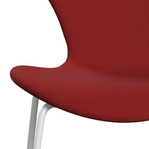 [product_category]-Fritz Hansen 3107 Chair Full Upholstery, White/Steelcut Red-Fritz Hansen-3107FU-STI660-DRWH-FRI-6