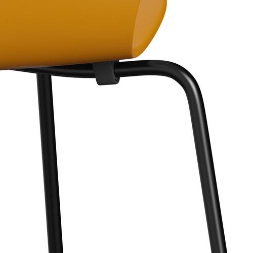 [product_category]-Fritz Hansen 3107 Chair Unupholstered, Black/Lacquered Burnt Yellow-Fritz Hansen-3107-LA470-DRBL-FRI-7