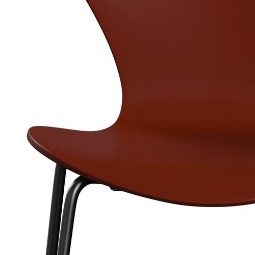 [product_category]-Fritz Hansen 3107 Chair Unupholstered, Black/Lacquered Venetian Red-Fritz Hansen-3107-LA670-DRBL-FRI-6