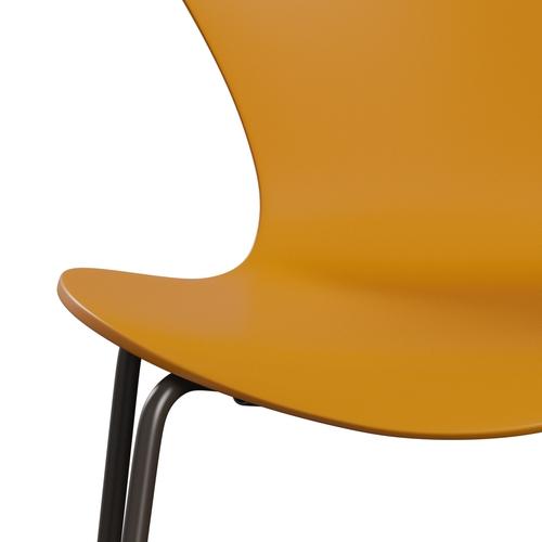 [product_category]-Fritz Hansen 3107 Chair Unupholstered, Brown Bronze/Lacquered Burnt Yellow-Fritz Hansen-3107-LA470-DBPC-FRI-6