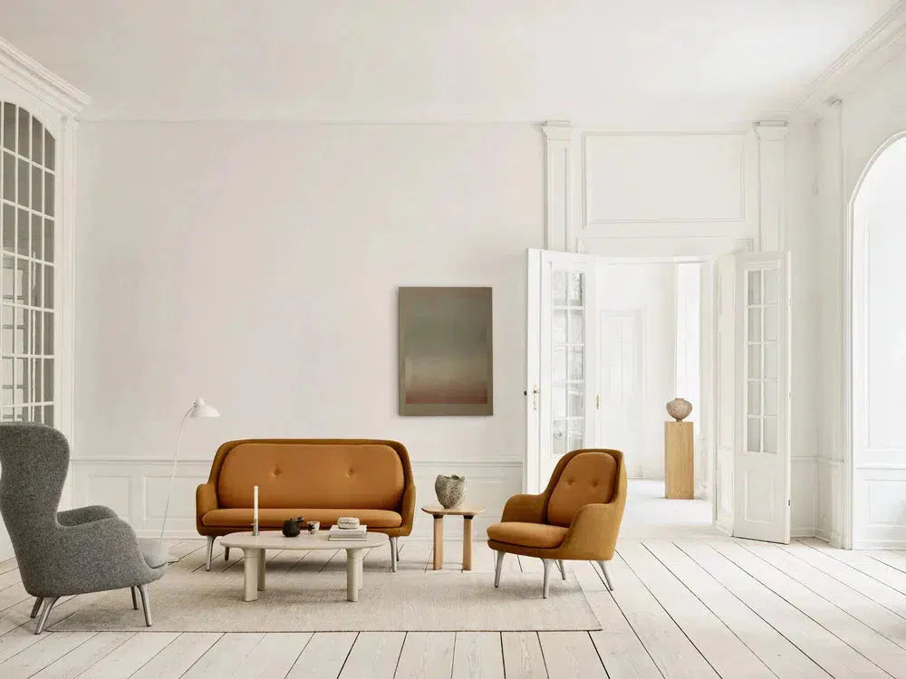 Fritz Hansen Fri Jh140 Mu 2-personers Sofa, Gylden Okker/Brændt Gul 