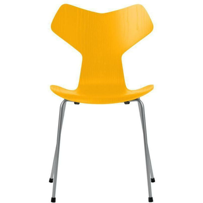 [product_category]-Fritz Hansen Grand Prix Chair Dyed Ash True Yellow Shell, Silver Grey Base-Fritz Hansen-3130-FARVET-TRUE-SILVER-FRI-1