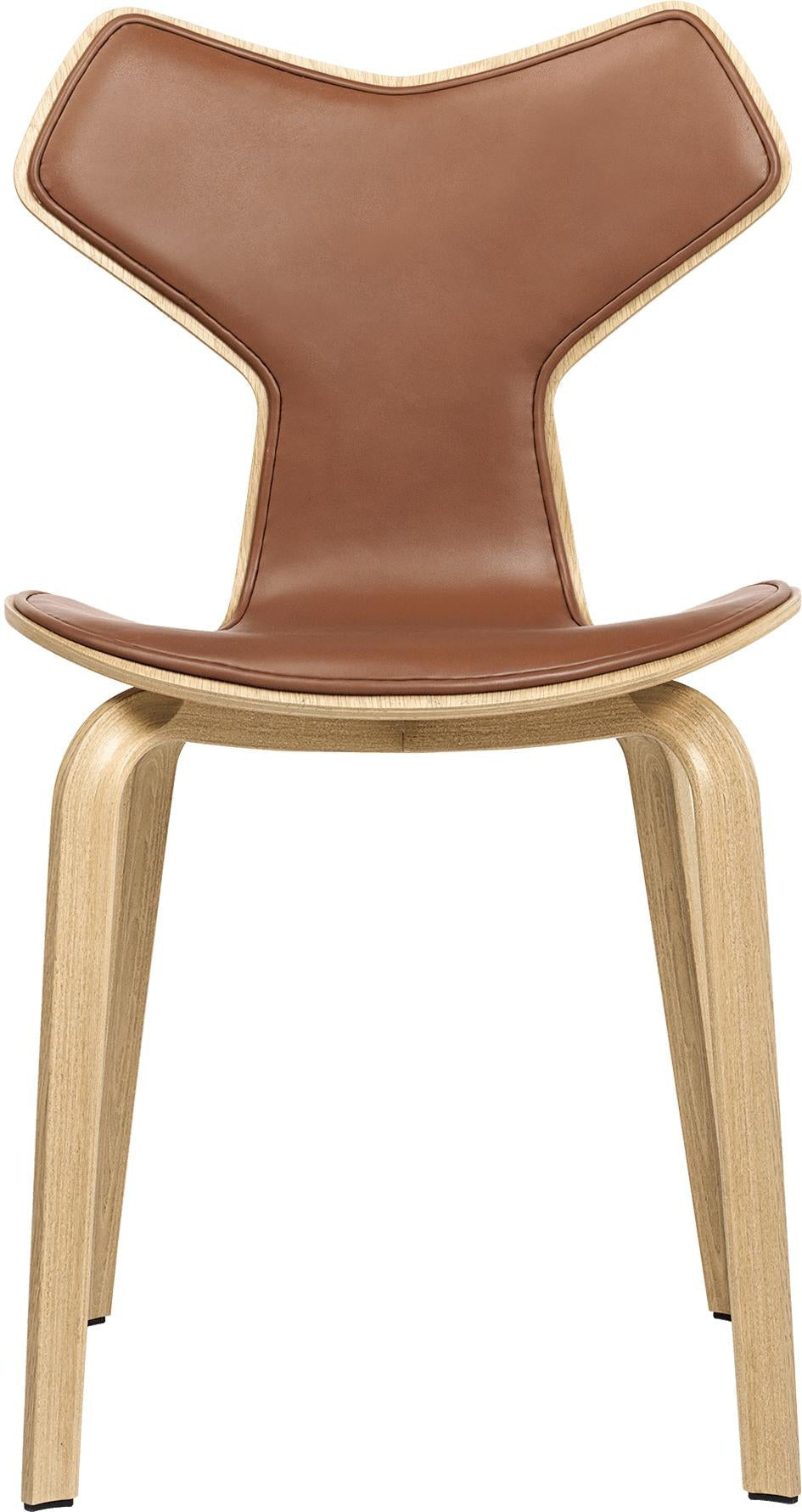 [product_category]-Fritz Hansen Grand Prix Chair Front Upholstery Leather, Grace Walnut-Fritz Hansen-4130-grace-walnut-FRI-1