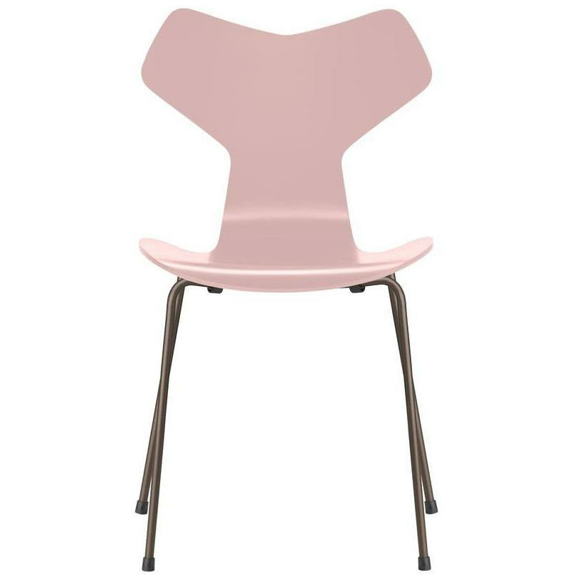 [product_category]-Fritz Hansen Grand Prix Chair Lacquered Pale Rose Bowl, Brown Bronze Base-Fritz Hansen-3130-Lacquered-PaleRose-BrownBronze-FRI-1