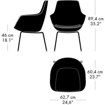 [product_category]-Fritz Hansen Little Giraffe Armchair Black Base Fabric Christianshavn, Grey-Fritz Hansen-3201-BLCK-CHRI-1173-FRI-2