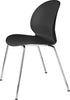 Fritz Hansen N02 Recycle Chair Chromed Steel 4 Legged, Black