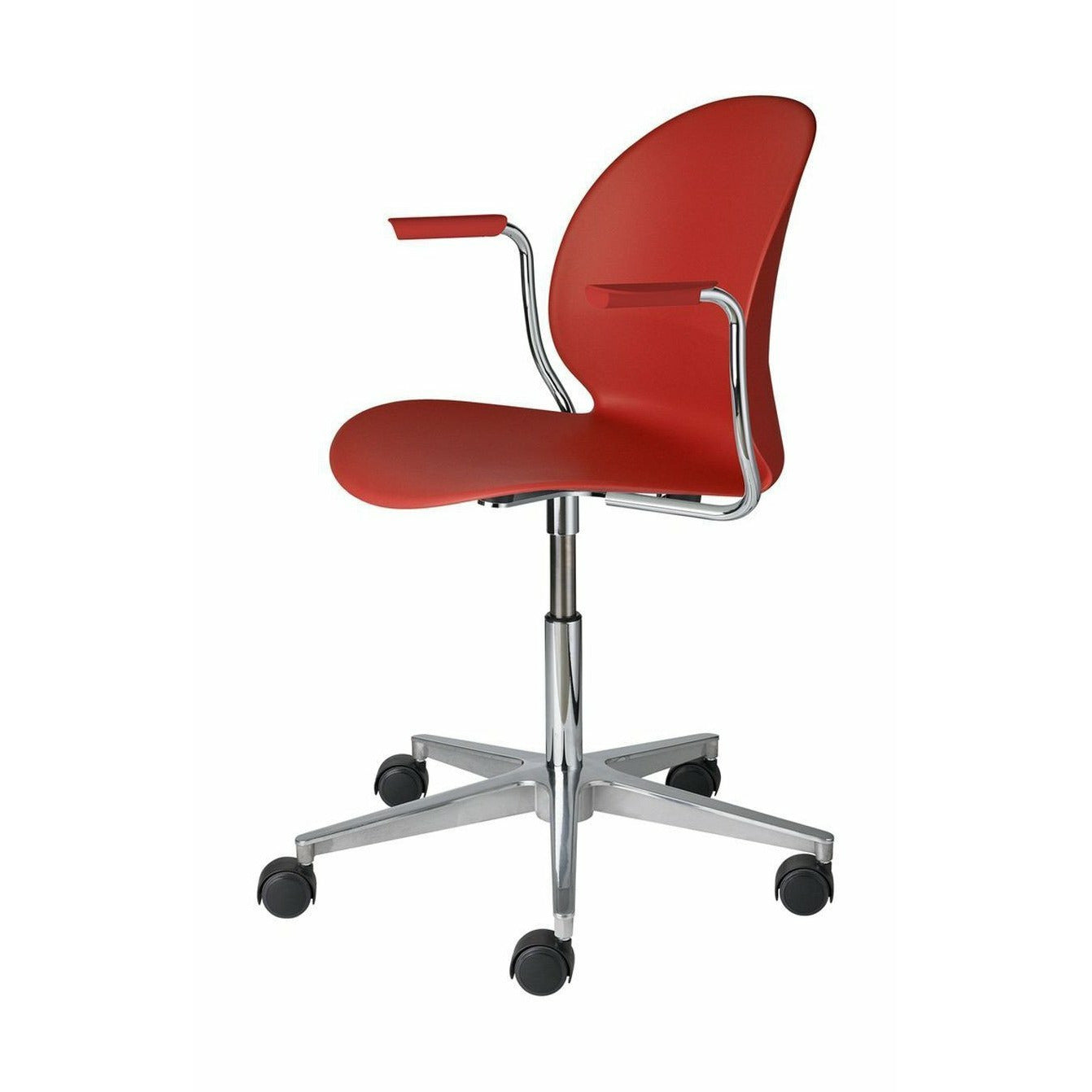 [product_category]-Fritz Hansen N02 Recycle Swivel Armchair, Dark Red/Polished Aluminium-Fritz Hansen-N02-31-Dark-Red-Polished-Aluminium-FRI-1