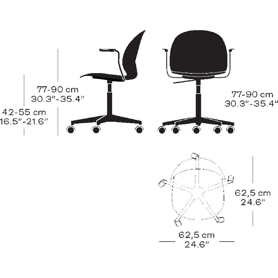 [product_category]-Fritz Hansen N02 Recycle Swivel Armchair, Grey/Polished Aluminium-Fritz Hansen-N02-31-Grey-Polished-Aluminium-FRI-2