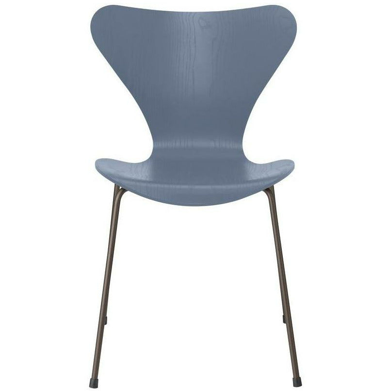 [product_category]-Fritz Hansen Series 7 Chair Dyed Ash Dusk Blue Bowl, Brown Bronze Base-Fritz Hansen-3107-FARVET-DUSK-BROWN-FRI-1