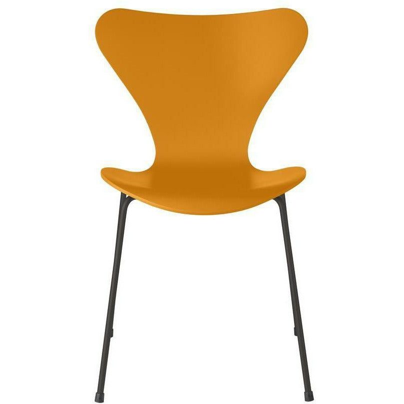 [product_category]-Fritz Hansen Series 7 Chair Lacquered Burnt Yellow Shell, Warm Graphite Base-Fritz Hansen-3107-LAKERET-BURNT-WARM-FRI-1