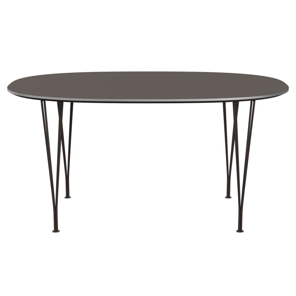 [product_category]-Fritz Hansen Superellipse Dining Table Brown Bronze/Grey Fenix Laminates, 150x100 Cm-Fritz Hansen-B612-FXGRL-SPAL-DBPC-FRI-1