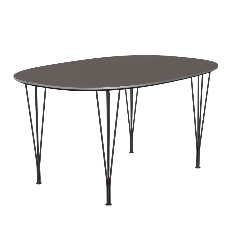 [product_category]-Fritz Hansen Superellipse Dining Table Brown Bronze/Grey Fenix Laminates, 150x100 Cm-Fritz Hansen-B612-FXGRL-SPAL-DBPC-FRI-2