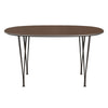 Fritz Hansen Superellipse Dining Table Brown Bronze/Walnut Veneer, 135x90 Cm