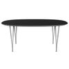 Fritz Hansen Superellipse Dining Table Grey Powder Coated/Black Fenix Laminates, 180x120 Cm