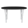 Fritz Hansen Superellipse Dining Table Silvergrey/Black Fenix Laminates, 135x90 Cm