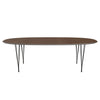 Fritz Hansen Superellipse Dining Table Warm Graphite/Walnut Veneer, 240x120 Cm