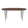 Fritz Hansen Superellipse Dining Table Warm Graphite/Walnut Veneer With Walnut Table Edge, 170x100 Cm