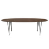 Fritz Hansen Superellipse Dining Table Warm Graphite/Walnut Veneer With Walnut Table Edge, 240x120 Cm