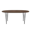 Fritz Hansen Superellipse Extendable Table Black/Walnut Veneer With Walnut Table Edge, 270x100 Cm