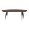 Fritz Hansen Superellipse Extendable Table Warm Graphite/Walnut Veneer With Walnut Table Edge, 270x100 Cm