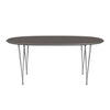 Fritz Hansen Superellipse Extending Table Grey Powder Coated/Grey Fenix Laminates, 270x100 Cm