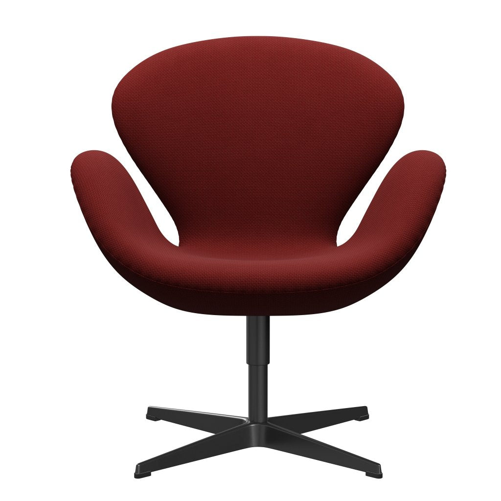 [product_category]-Fritz Hansen Swan Lounge Chair, Black Lacquered/Diablo Wine Red-Fritz Hansen-3320-DIA302-BLLA-FRI-1