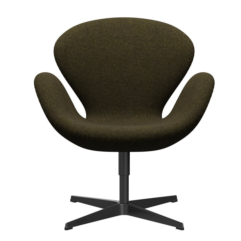 [product_category]-Fritz Hansen Swan Lounge Chair, Black Lacquered/Divina Melange Dusty Olive-Fritz Hansen-3320-DIM467-BLLA-FRI-1